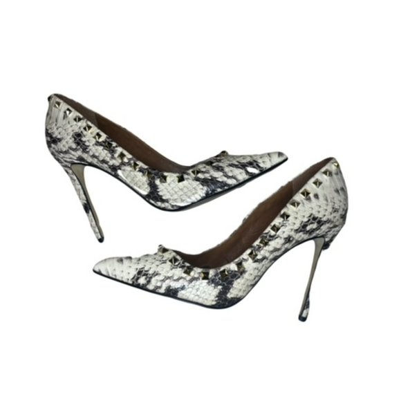 Steve Madden Snakeskin Proto Studded Stiletto Heels - Picture 3 of 10